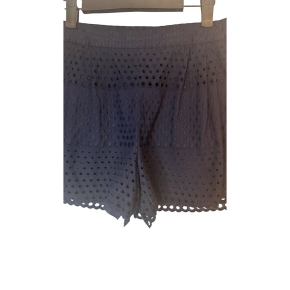 J. Crew Size 4 Navy Blue Eyelet Cotton Shorts - Picture 8 of 11